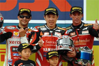 Haga &agrave; Vallelunga lors du WSBK