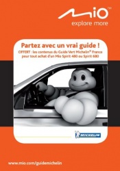 Promotion Guide vert Michelin France offert par Mio Technology
