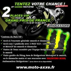 2 places VIP pour le GP de France avec Moto Axxe et Bridgestone