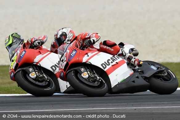 Cal Crutchlow et Andrea Dovizioso - crédit photo : Ducati