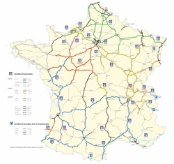 Carte du réseau des sociétés concessionnaires d'autoroutes