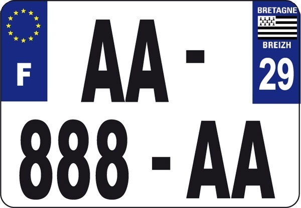 Plaque d'immatriculation pour moto de route