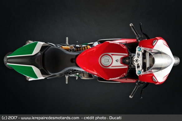 Vue aérienne Ducati 1299 Panigale R Final Edition