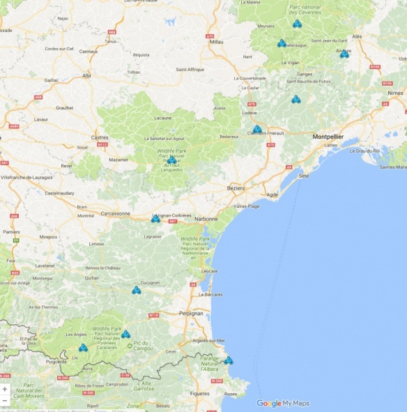 Carte des accueils moto en Occitanie