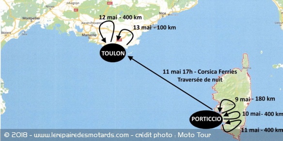 Un parcours de 1.500 km a été imaginé entre la Corse et Toulon
