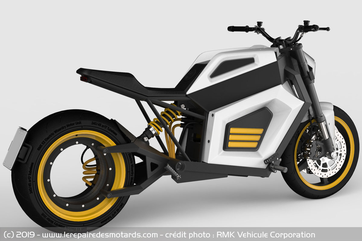 RMK E2 : une moto à moteur électrique intégré dans une jante sans