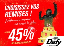 Promo Dafy : -45% pour les 45 ans
