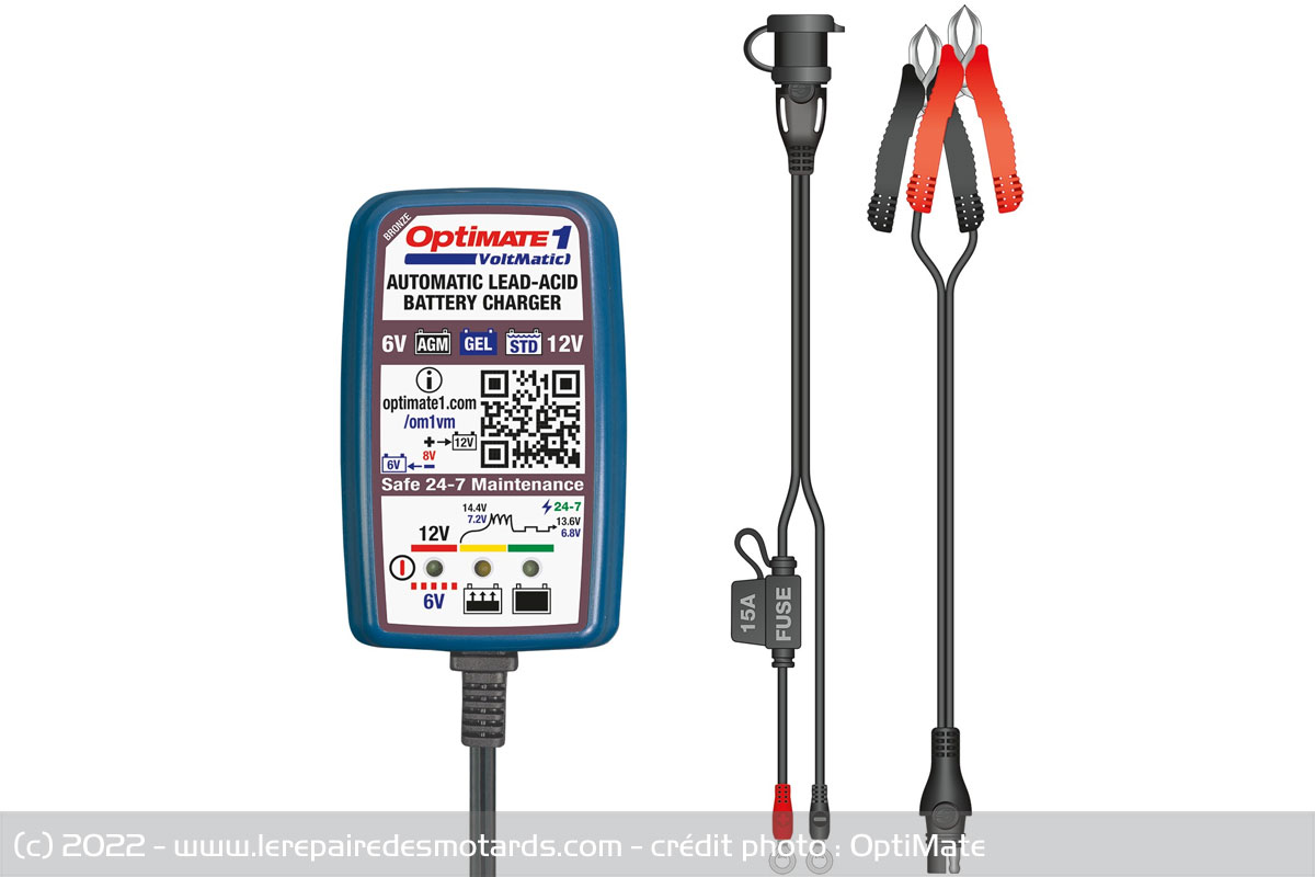 Chargeur de batterie moto Tecmate Optimate LITHIUM 4S - 6 ampères