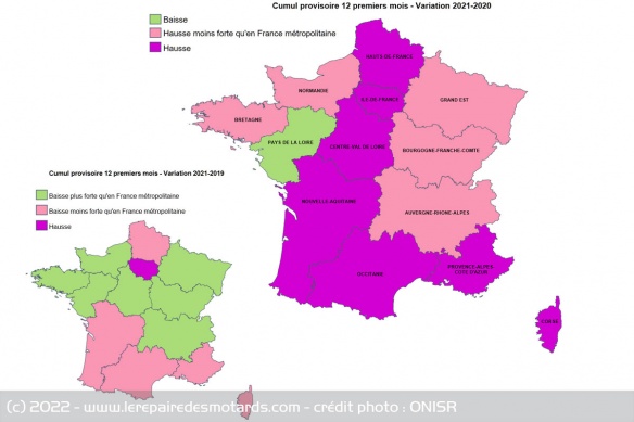 Evolution de la mortalité selon les régions