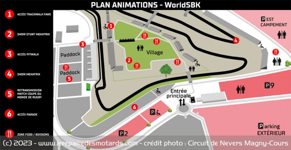 Le plan des animations de Magny-Cours pour la venue du WorldSBK