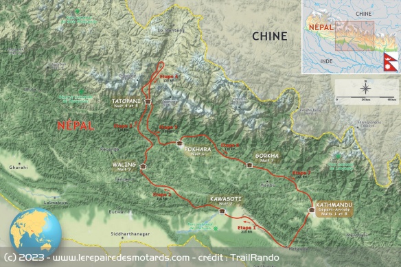 La carte du Circuit Annapurna de TrailRando