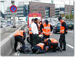 Motard sur le p&eacute;riph&eacute;rique parisien - accident du 27 octobre 2000