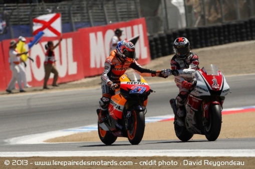 MotoGP : Jorge Lorenzo et Casey Stoner à Laguna Seca en 2011