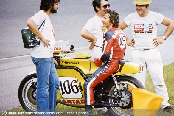 Offenstadt au guidon de sa 750 lors des Daytona 200 en 1973