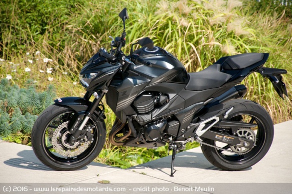 Statique de Kawasaki Z800e SE côté gauche