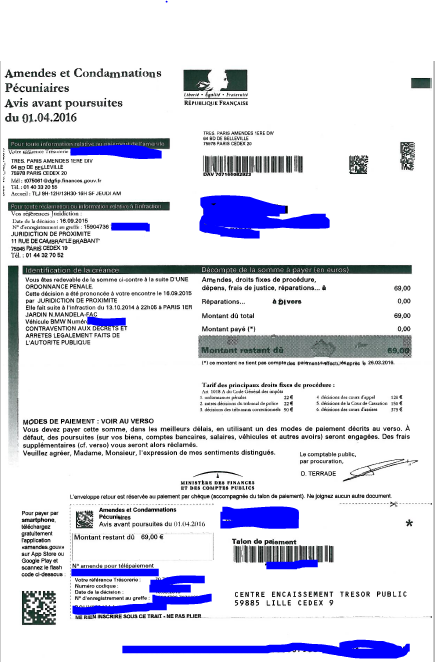 Contestation Contravention Stationnement