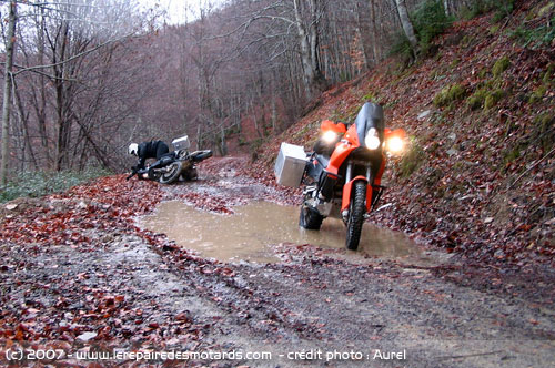 Raid off-road hivernal en moto KTM en pays Cathare
