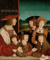 Portrait de l'Empereur Maximilien et sa famille - Bernhard Strigel 