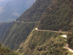 La célèbre route des Yungas en Bolivie