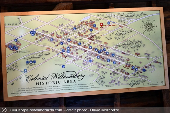 Carte du parc Colonial Williamsburg