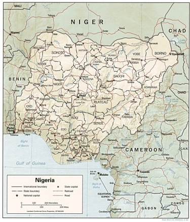 Nigeria : carte routière