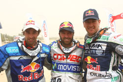 OiLibya de G  D Helder Rodriguez, Chaleco Lopez et Marc Coma