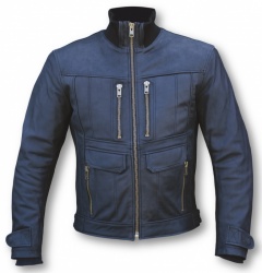 Blouson en cuir Fender Helston's Petrol noir
