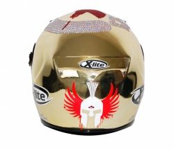 Casque intégral X-Lite X-802 Jorge Lorenzo en or et cristaux Swarovski arrière