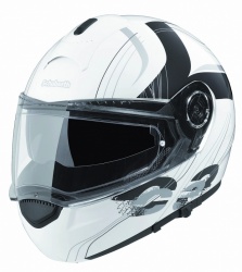 Casque Modulable Shubert C3 le Shubert C3 déco World et Stripe en Duroplast Matrix de face