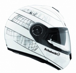 Casque Modulable Shubert C3 déco World et Stripe en Duroplast Matrix
