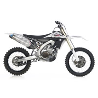 LeoVince X3 Motocross/Supermotard titane equipe la moto Yamaha l'YZ450F