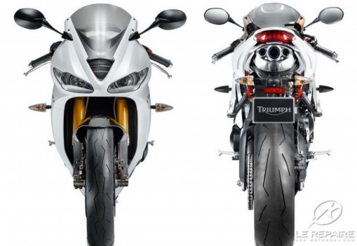 Triumph Daytona 675 R : avant et arrière