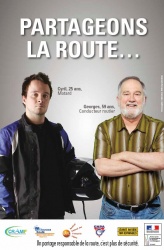 Affiche de sensibilisation de la Quinzaine des deux roues motorisés