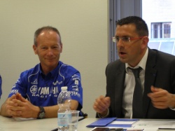 Christian Sarron, conseillé sportif et technique avec Yannick Lucot, manager du team et directeur de Viltaïs