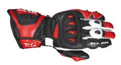 Gants Racing All One Zolder en cuir et carbone rouge