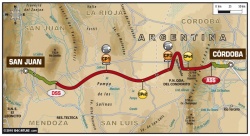 Dakar étape 12 : carte San-Juan Cordoba