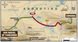 Personal Dakar Argentina Chile 2011 2ème étape : carte Cordoba - Tucuman