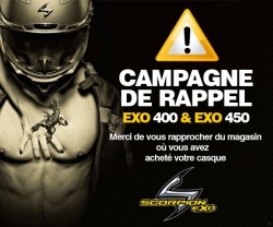 Rappel casques Scorpion Exo 400 et 450