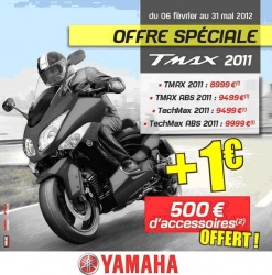 Promotion Yamaha : réduction de 1.000 EUR sur le TMax 2011