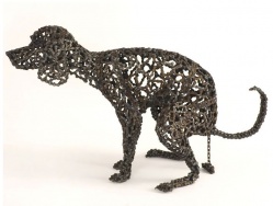 Chien en chaînes de moto (c) Nirit Levay packer