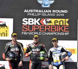 Podium WSBK : victoire Guintoli et Laverty à Phillip Island