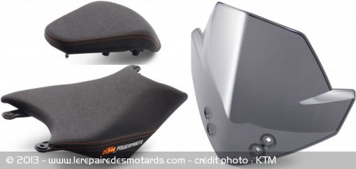 Selle Ergo et bulle KTM Powerparts pour Duke 390