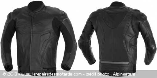Blouson en cuir Alpinestars Phantom Black Shadow