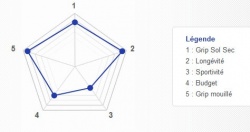 Diagramme des performances du pneu hiver Michelin City Grip Winter