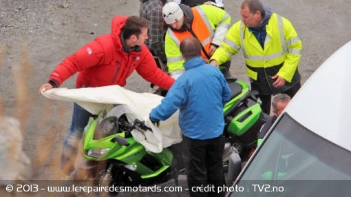 Les photos volées de la Kawasaki Z1000 SX 2014 - Crédit photo : TV2.no