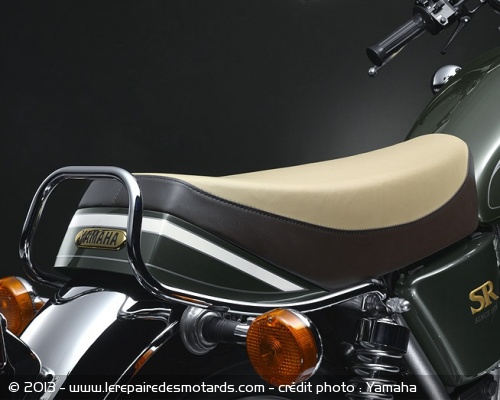 La selle bi-tons de l'édition Anniversaire est du plus bel effet