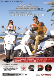 Promo Kymco : un casque Edguard offert pour l'achat d'un Like 50 2T Blanc