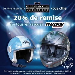 Promos Espace Murit : 20% de remise sur les casques Nolan 