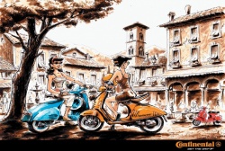 Saga publicitaire Continental : les pneus scooters