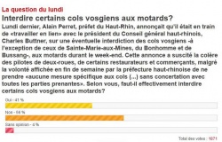 Un sondage sur l'interdiction des motards dans les cols vosgiens